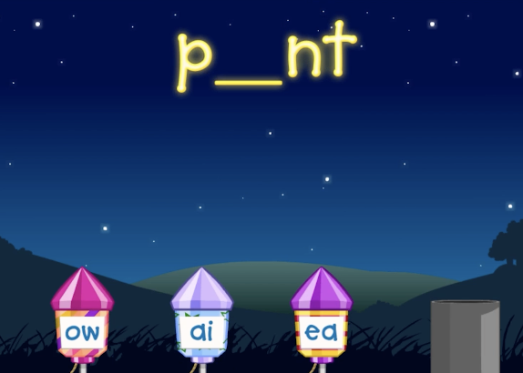 Fun vowel word game from ABCmouse.com. 